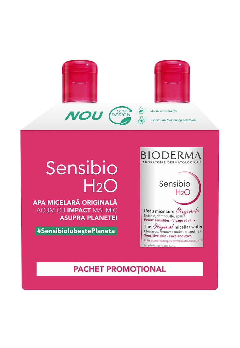 Pachet Promo: Apa micelara Sensibio H2O pentru ten sensibil - 500 ml + Apa micelara Bioderma Sensibio H2O pentru ten sensibil - 250 ml