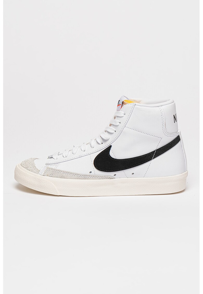 Pantofi sport mid-cut de piele Blazer Mid '77 - Alb/Negru