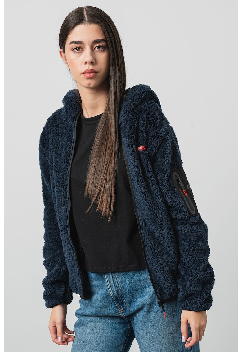 Hanorac cu fermoar Ulebana Plush - Bleumarin