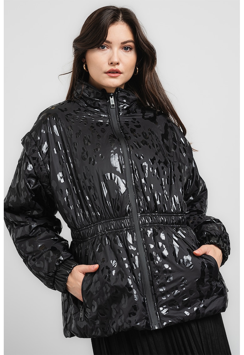 Jacheta cu animal print - Negru