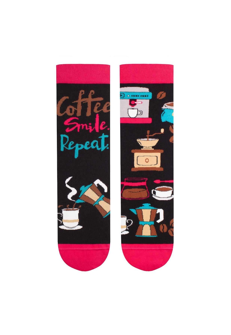 Sosete bumbac Arty Socks Coffee negru magenta