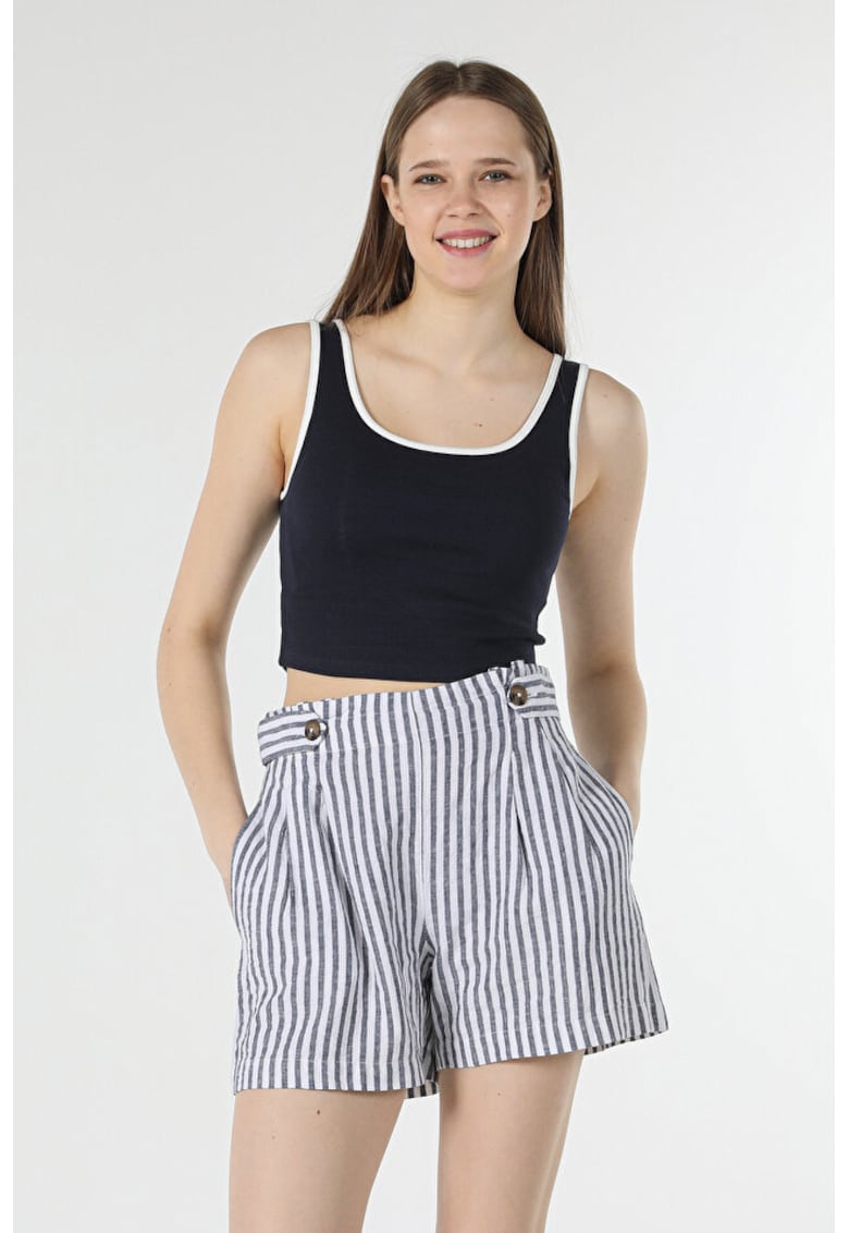 Short / Pantaloni Scurti De Dama Albastru Marin.Regular Fit