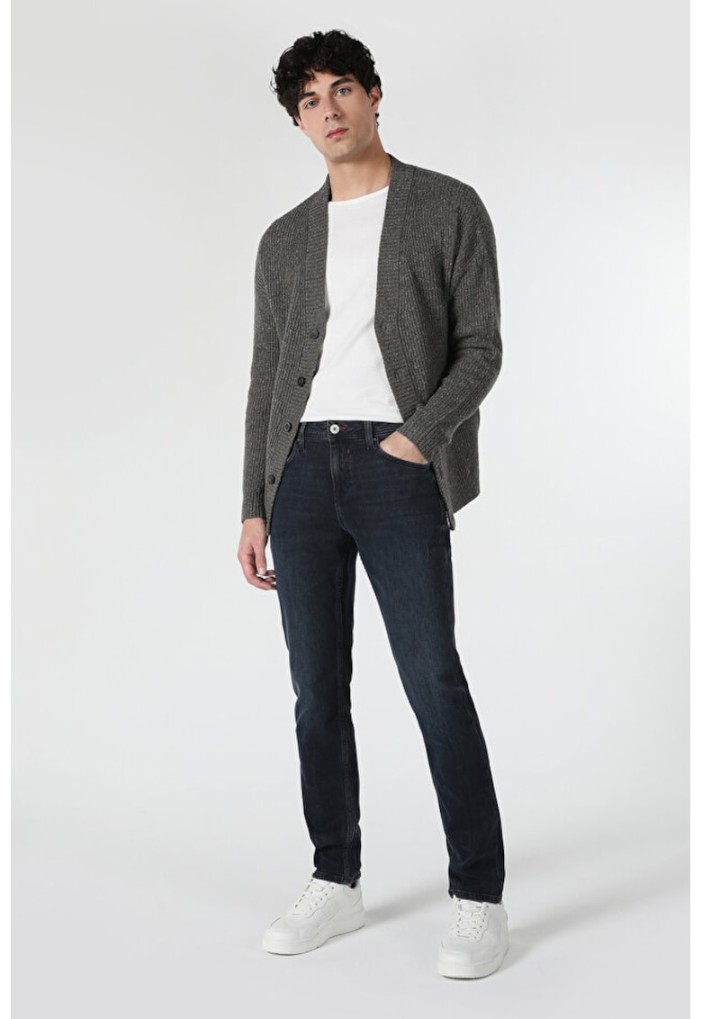 Pantaloni De Barbati AlbastruMarin Straight Fit 044 KARL