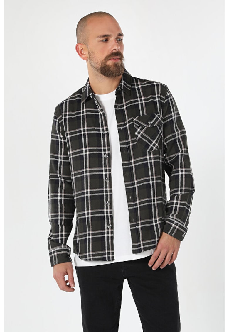 Camasa Cu Maneca Lunga De Barbati Kaki Slim Fit Cl1061367