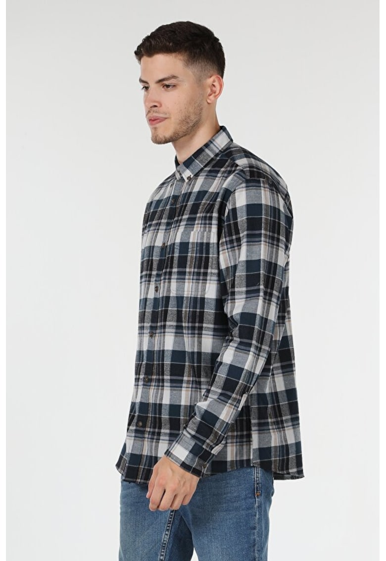 Camasa Cu Maneca Lunga De Barbati Albastru Marin