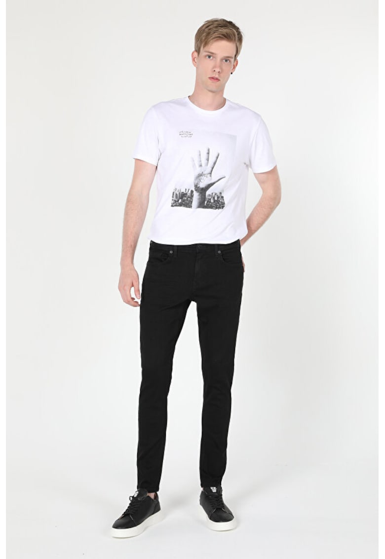 Colins Blugi slim fit cu model cu 5 buzunare 2 - Negru