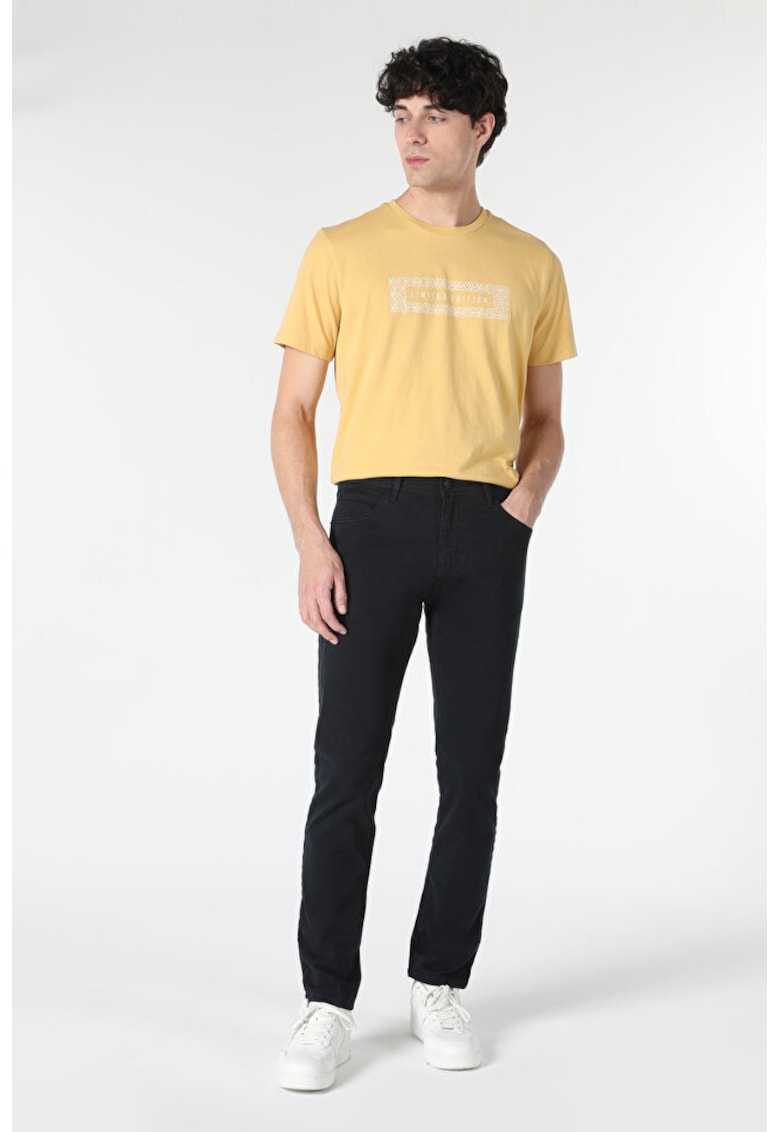 Pantaloni De Barbati Albastru Marin Straight Fit Cl1049744