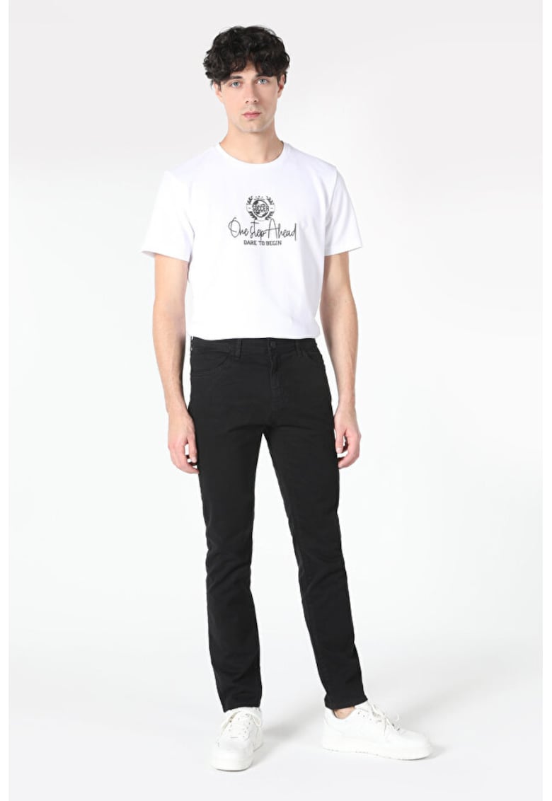 Pantaloni De Barbati Negru Straight Fit