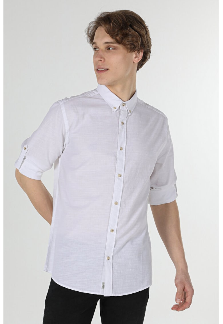Camasa Cu Maneca Lunga De Barbati Alb Regular Fit - White