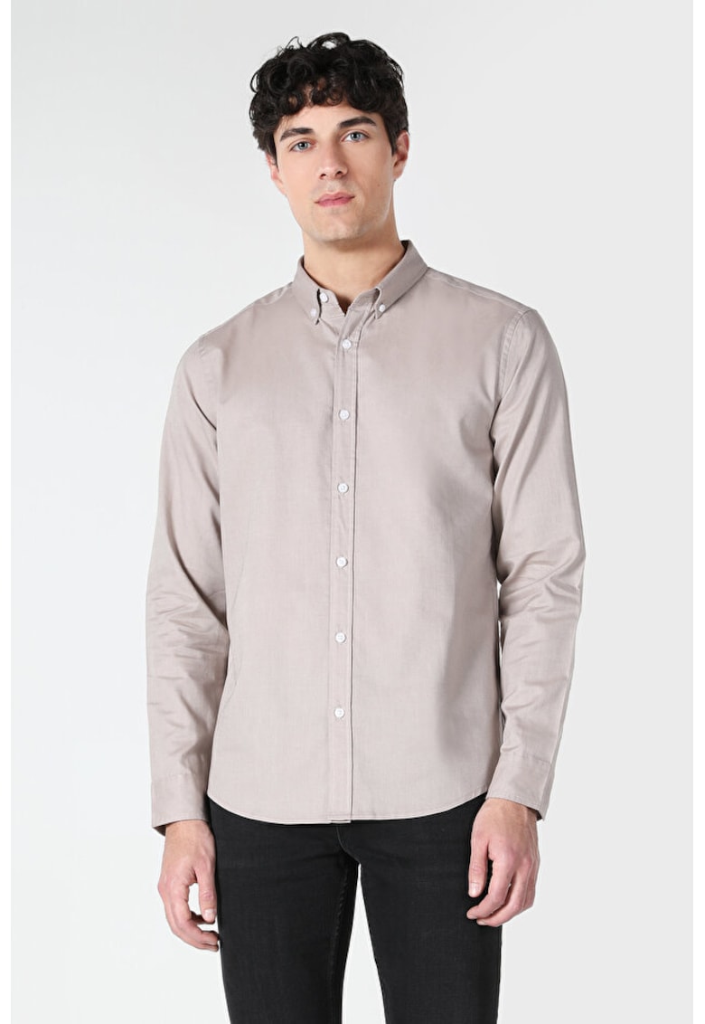 Camasa Cu Maneca Lunga De Barbati Bej Slim Fit8683197150257