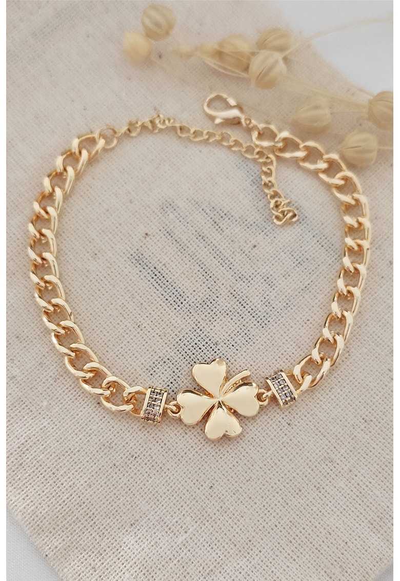 Bratara decorata cu cristale de zirconia - Auriu