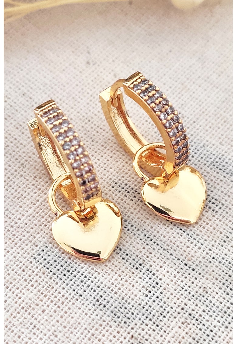 Cercei cu zirconia - Auriu