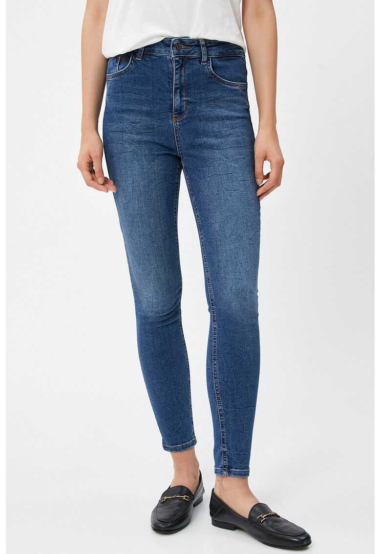 Blugi skinny cu talie inalta