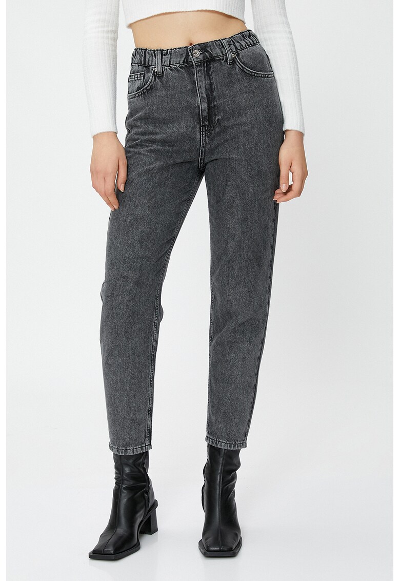 Blugi slim fit cu talie inalta