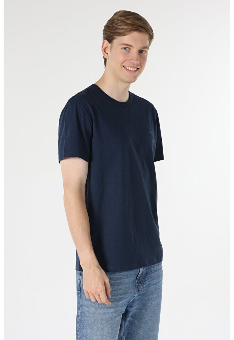 Tricou Cu Maneca Scurta De Barbati Albastru Marin Comfort Fit