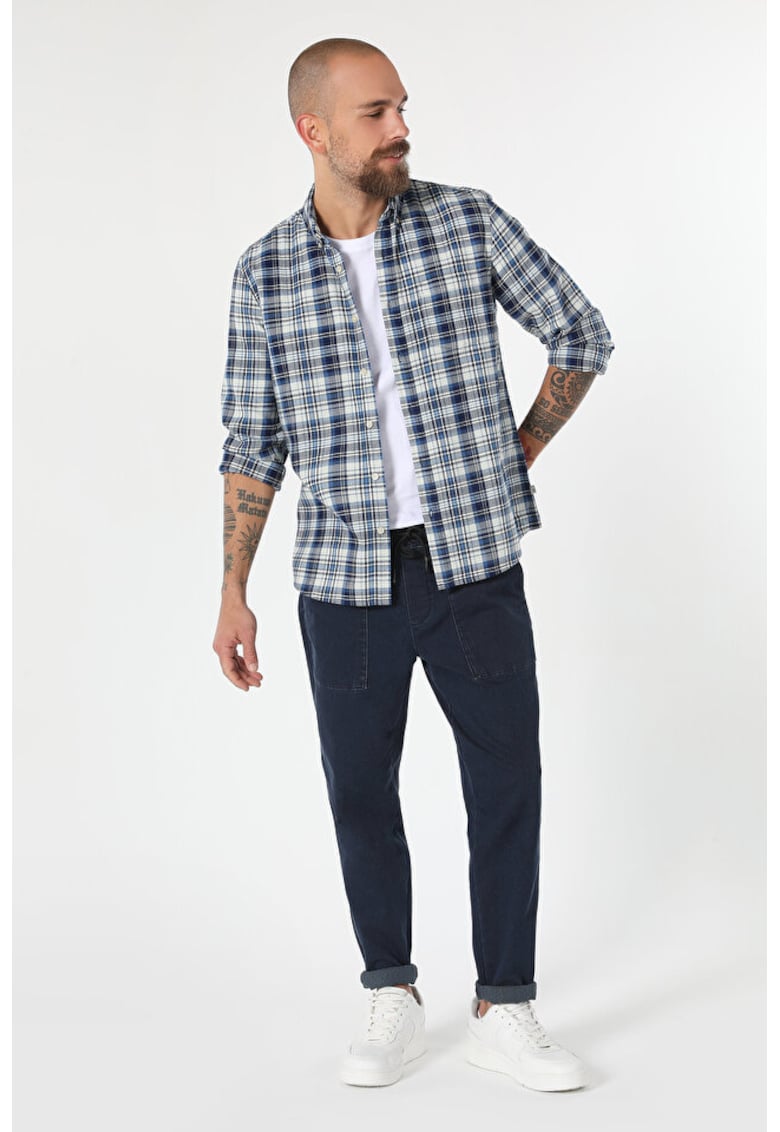 Camasa Cu Maneca Lunga De Barbati Albastru-