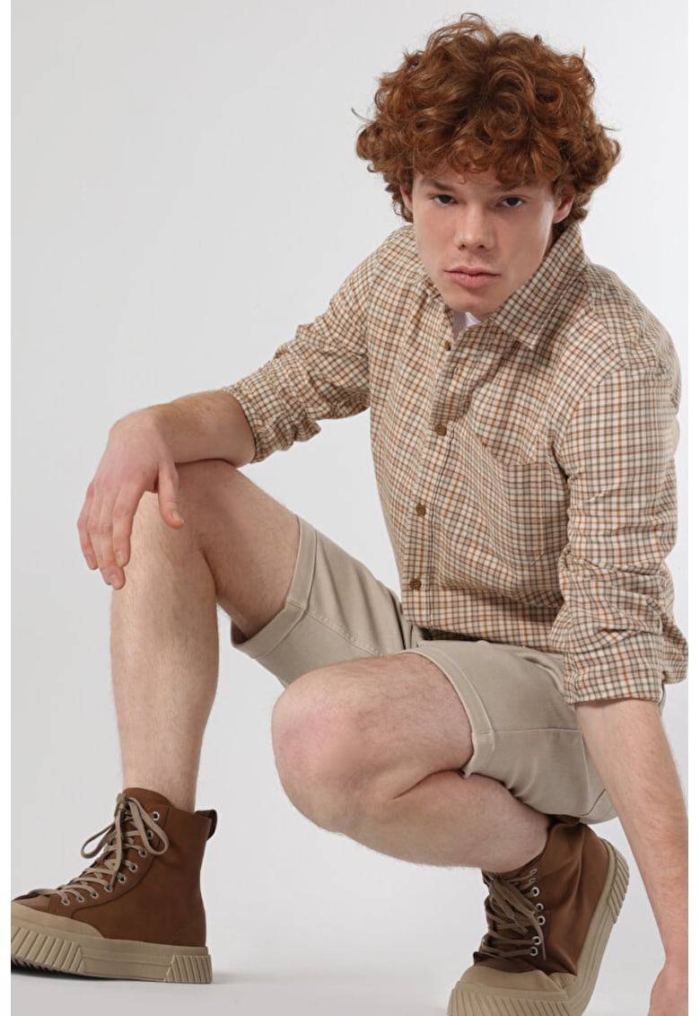 Camasa Cu Maneca Lunga De Barbati Maro Slim Fit