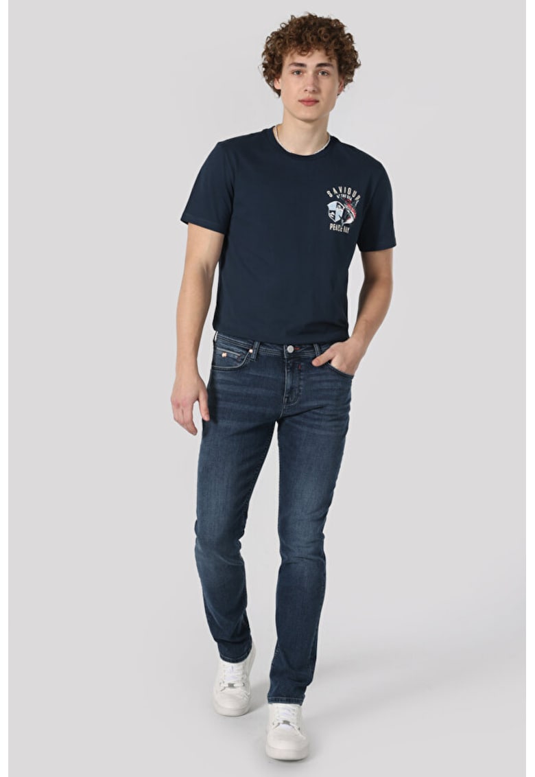 Pantaloni De Barbati Albastru Straight Fit 044 KARL saviour