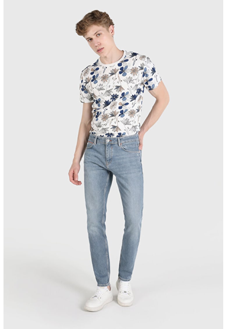 Pantaloni De Barbati Albastru Slim Fit 041 DANNY floral