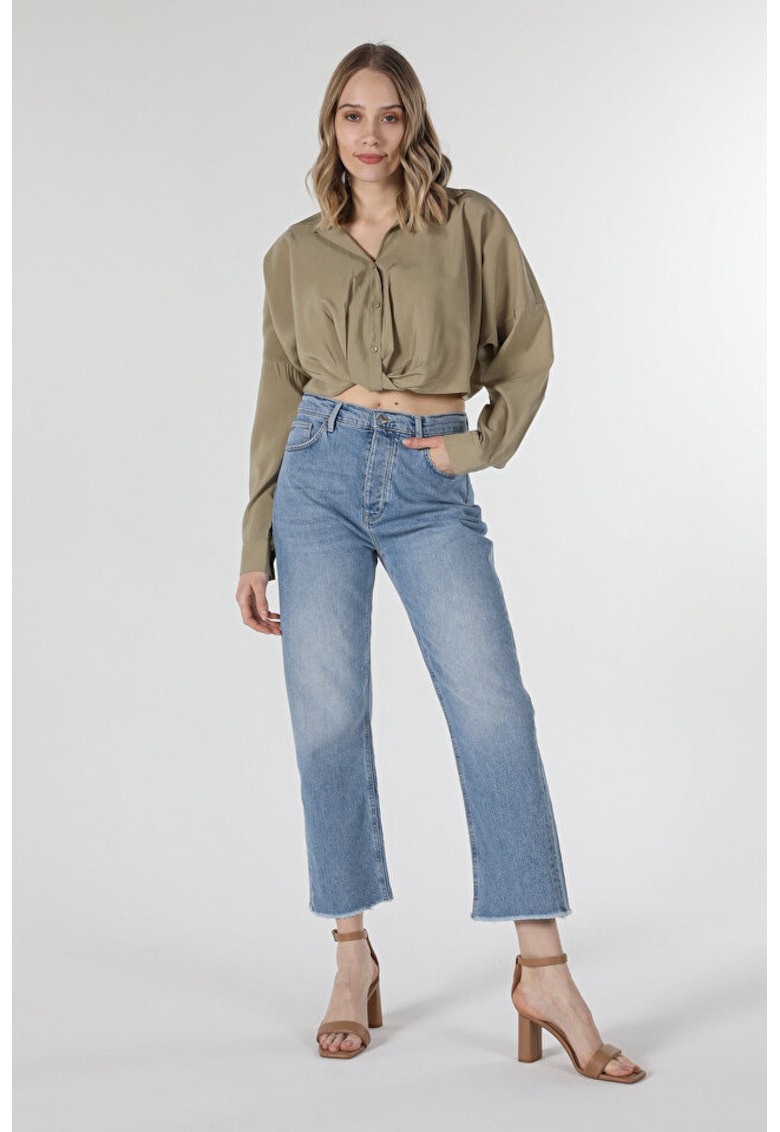 Bluza Cu Maneca Lunga De Dama Verde Regular Fit - GREEN