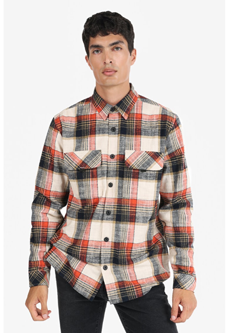 Camasa Cu Maneca Lunga De Barbati Portocaliu Regular Fit8683197784353