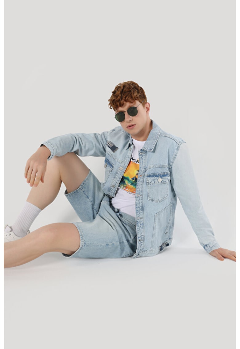 Jacheta De Barbati Albastru deschis Regular Fit - Albastru deschis