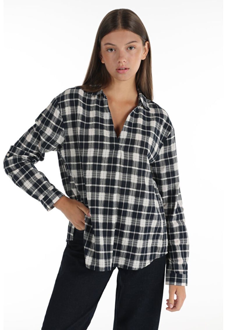 Bluza Cu Maneca Lunga De Dama Albastru Marin Regular Fit.