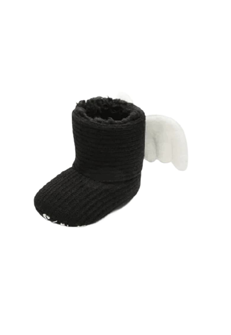 Cizme Cu Aripioare - Peste glezna - Fete - Velcro - Negru