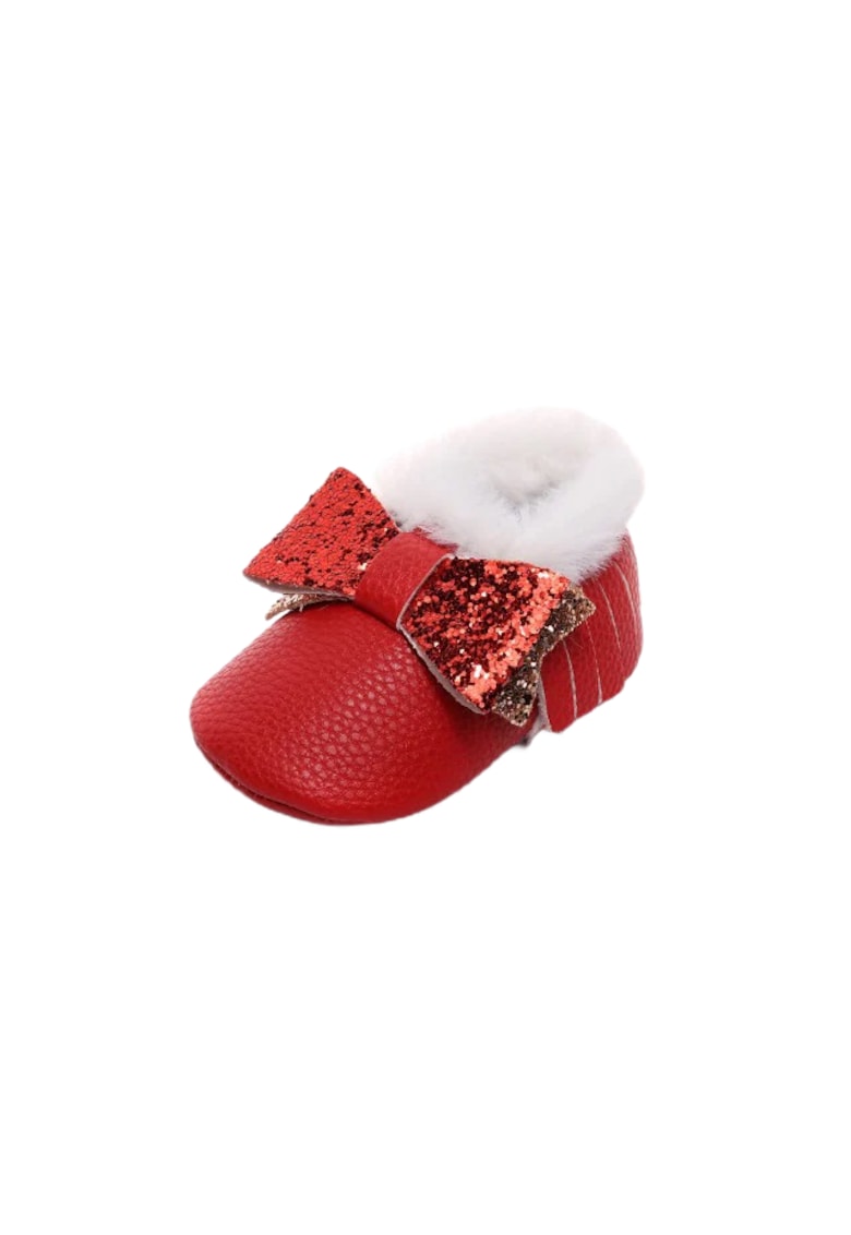 Pantofi Model Shine - Imblaniti - Piele ecologica - Fete - Rosu