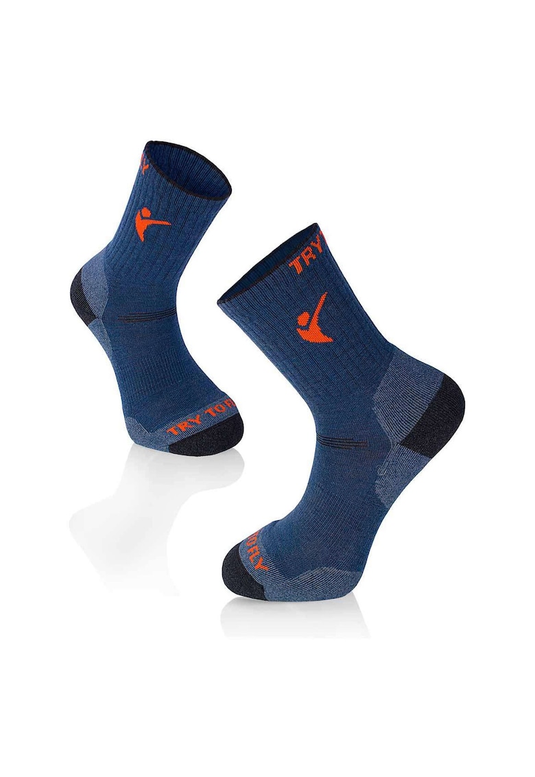 Sosete pentru Drumetie din Lana de Merinos Denim