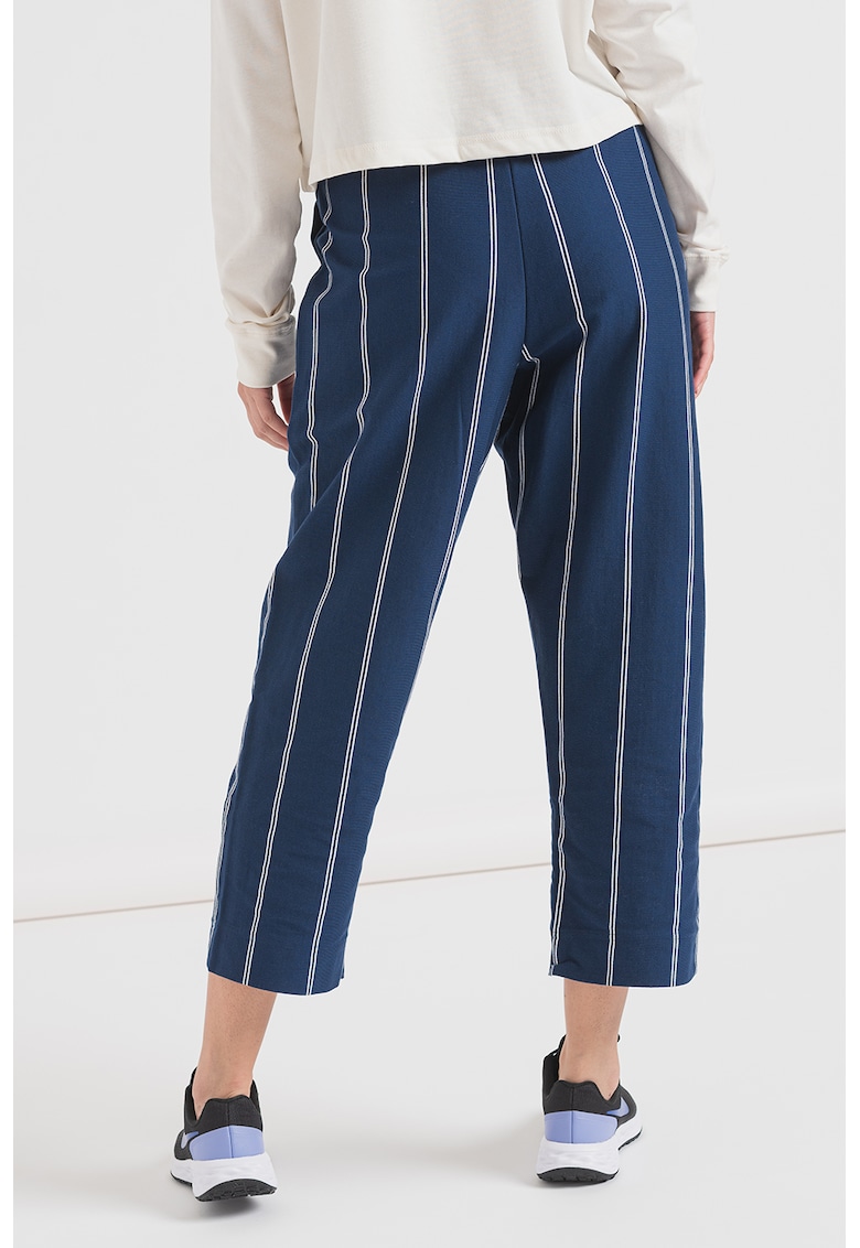 Pantaloni crop din bumbac cu model in dungi sportswear