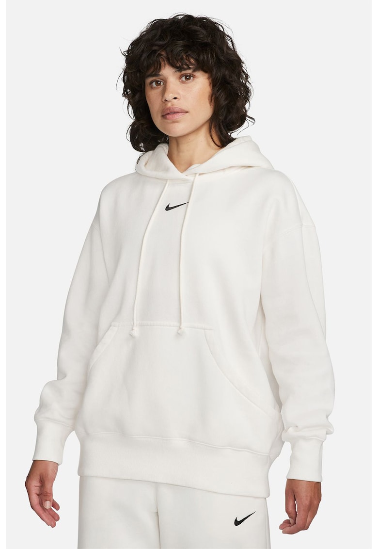 Hanorac supradimensionat cu buzunar kangaroo Phoenix - Alb murdar