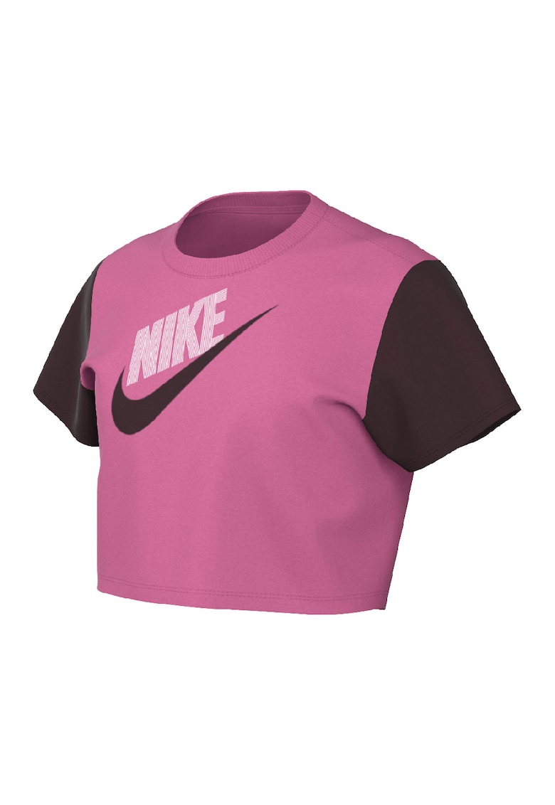 Nike Tricou crop cu imprimeu logo essential