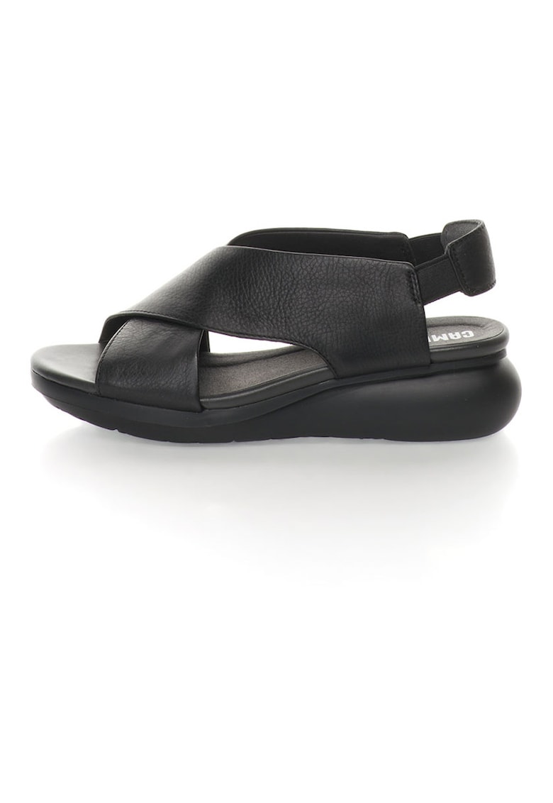 Sandale slingback - cu platforma - de piele Balloon - Negru