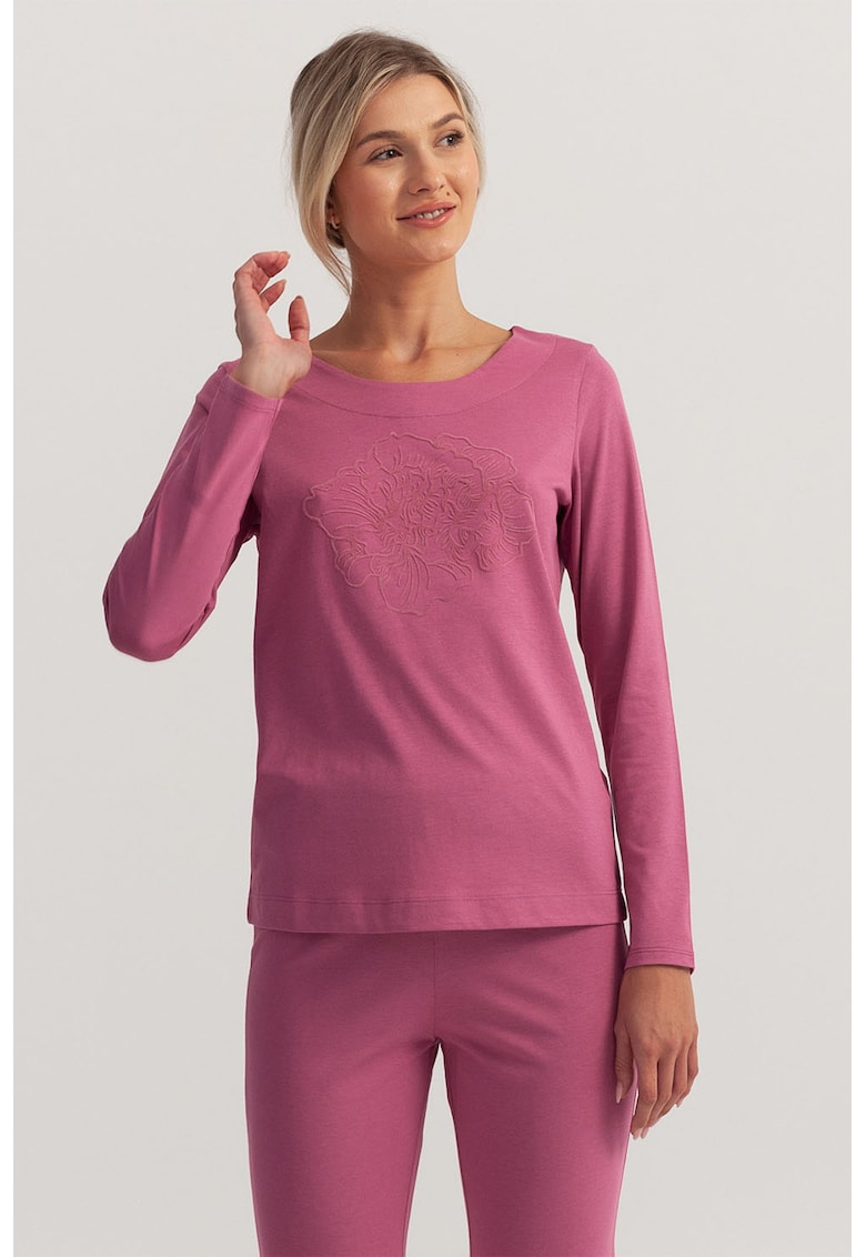 Pijama din amestec de modal cu decolteu rotund maria