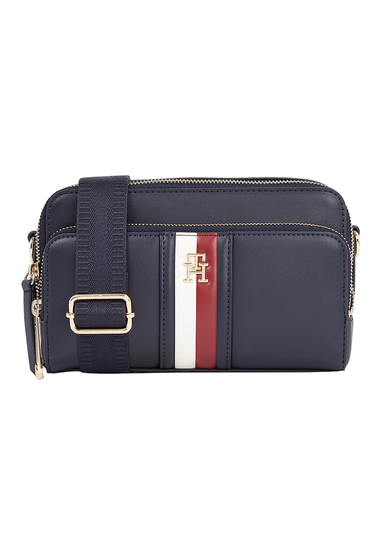 Geanta crossbody de piele ecologica Iconic - Rosu/Alb/Bleumarin