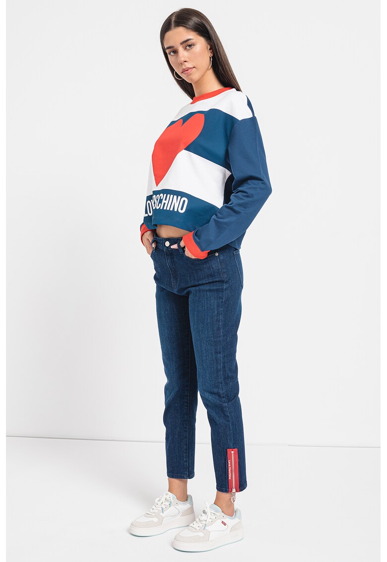 Bluza de bumbac cu logo supradimensionat