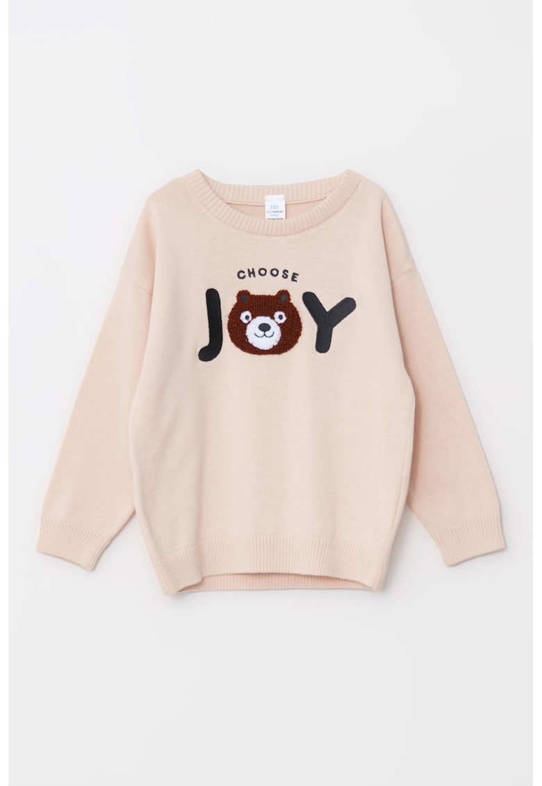 Bluza sport cu detaliu texturat - Roz pal
