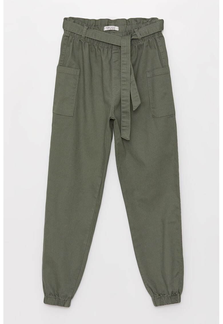 Pantaloni jogger din bumbac cu model uni
