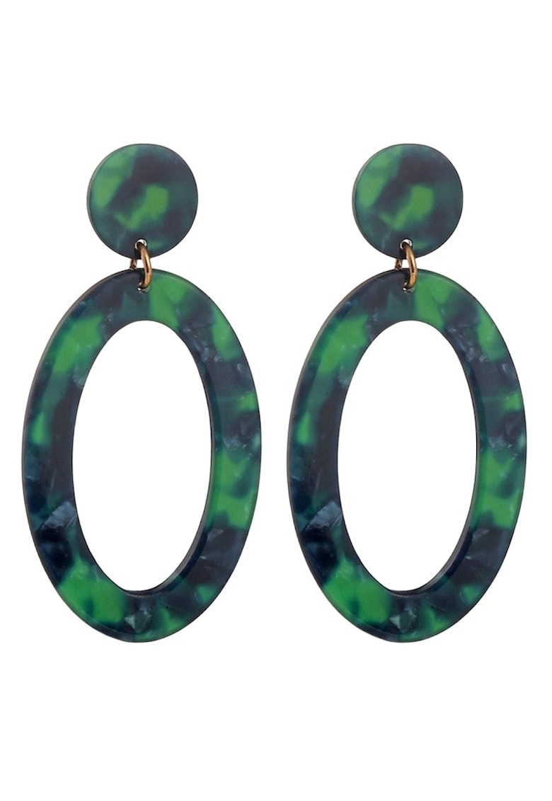 Cercei verzi - ovali - cu umbre bleumarin - Lenah C23 -