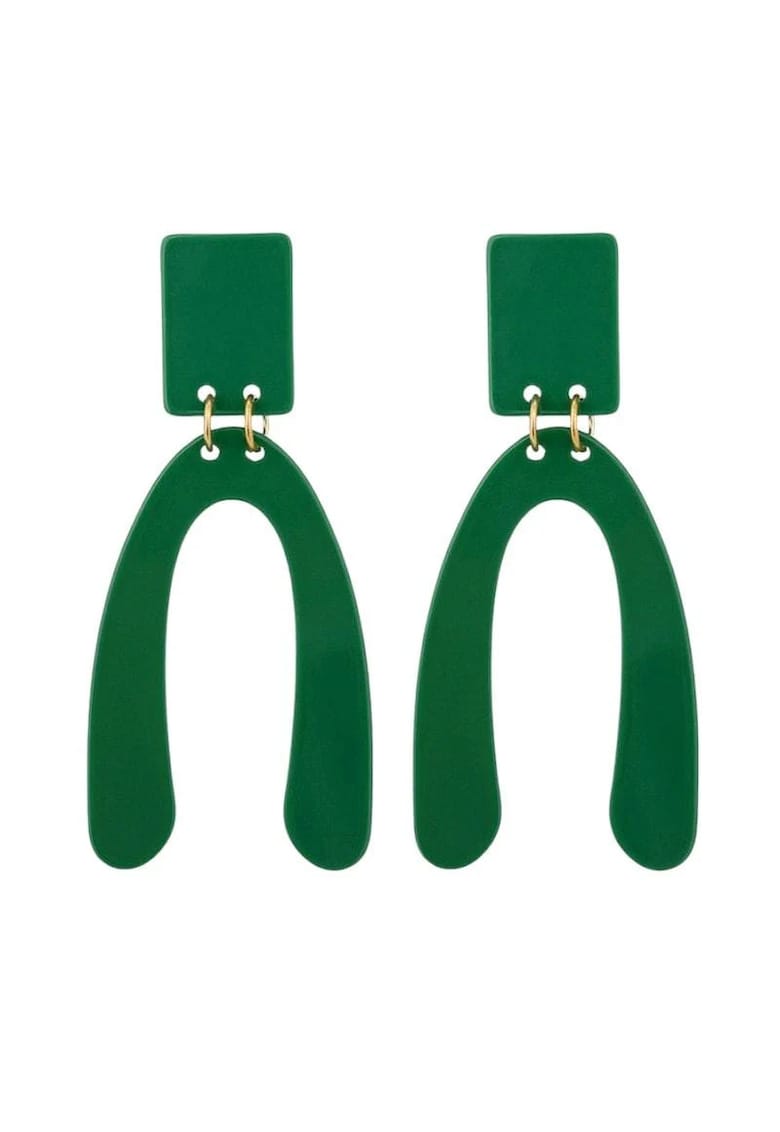Cercei verzi - forma abstracta - Leona C22 -