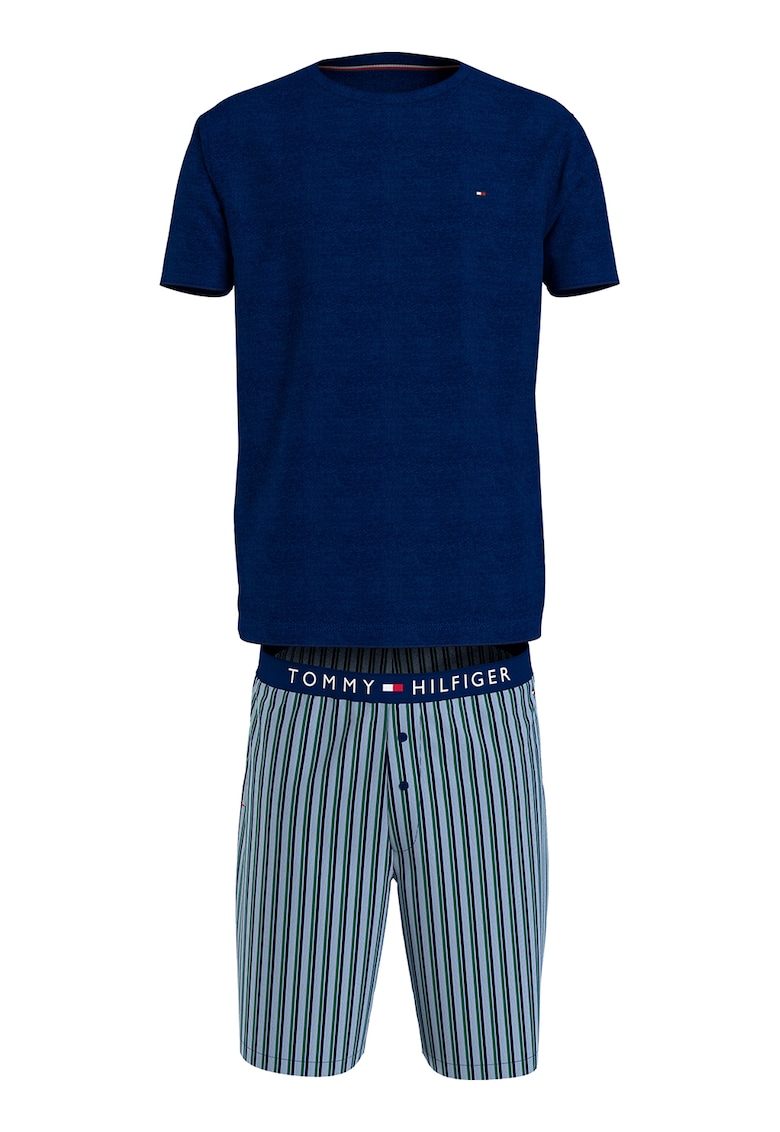 Pijama de bumbac organic cu pantaloni scurti