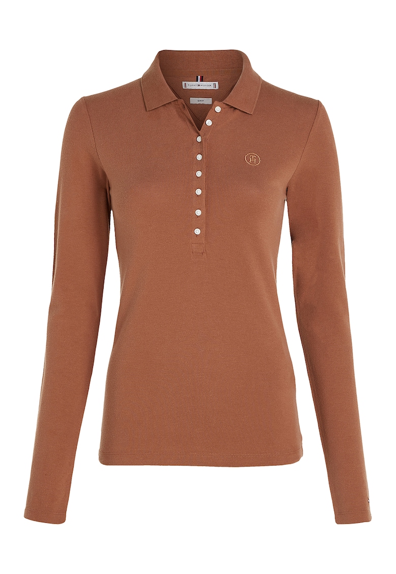 Bluza polo slim fit cu model in dungi