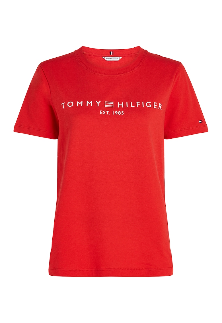 Tricou din bumbac cu imprimeu logo - Rosu