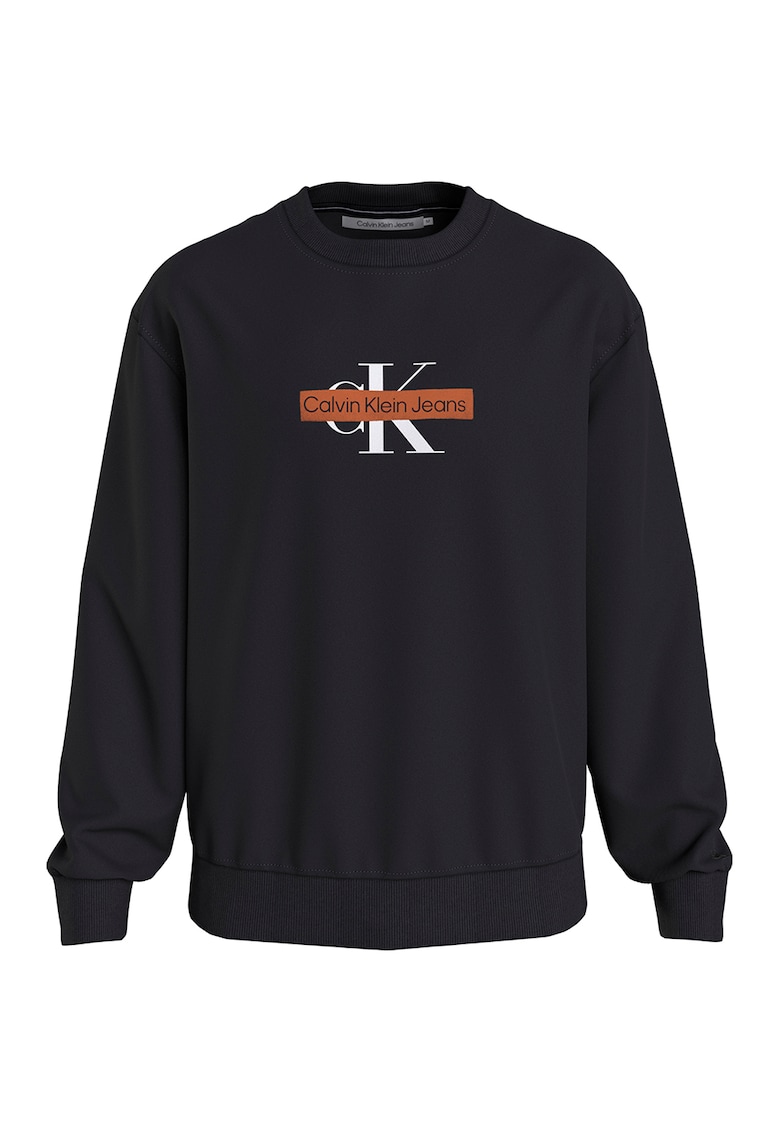 Bluza sport lejera cu imprimeu logo - Negru