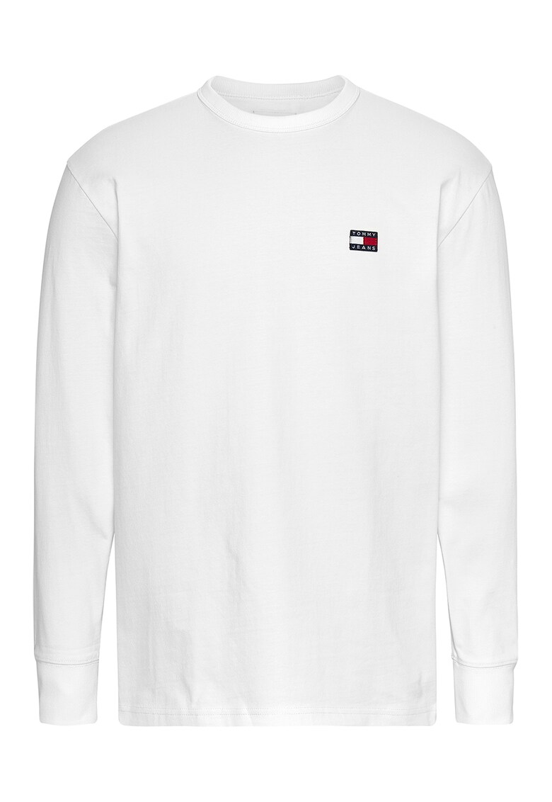 Bluza cu decolteu la baza gatului - cu logo brodat pe piept