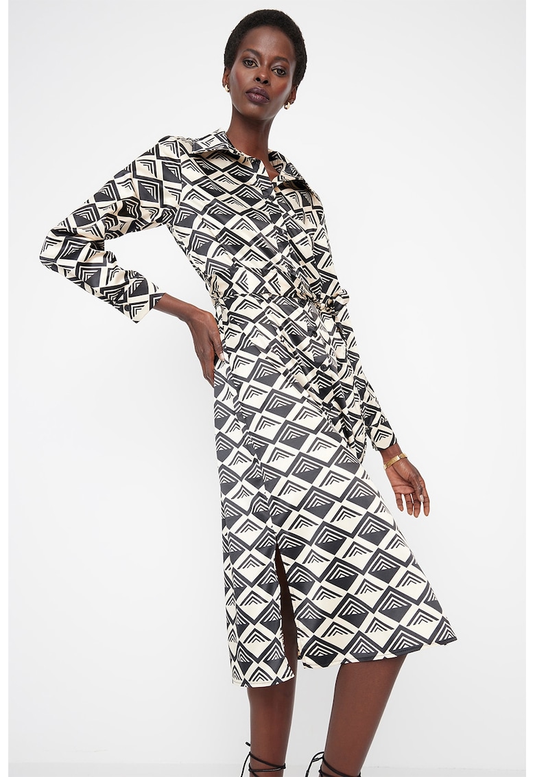 Rochie-camasa cu model geometric