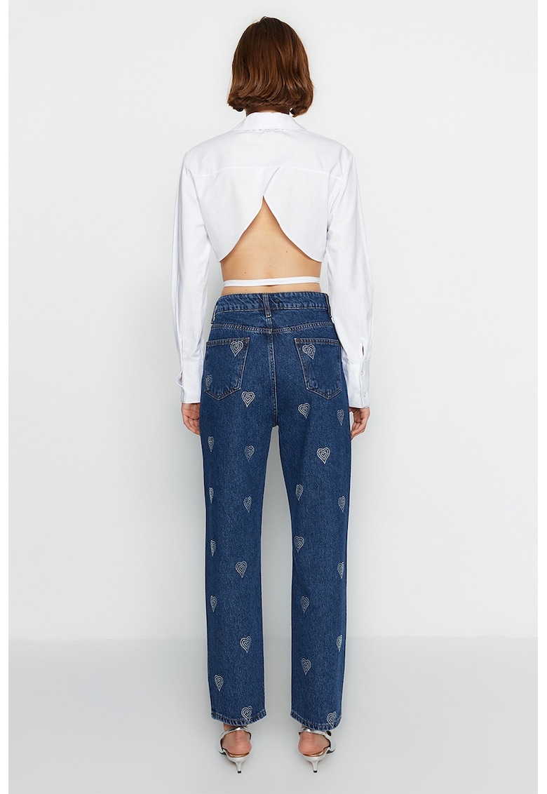 Blugi crop cu model