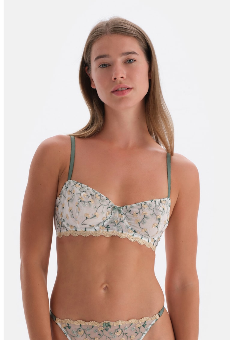 Sutien cu broderii florale