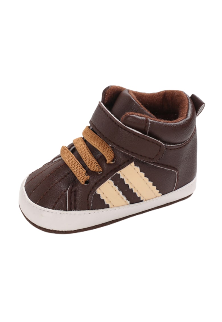 Ghete Maro Cu Dungi Crem - Piele ecologica - Baieti - Siret/Velcro